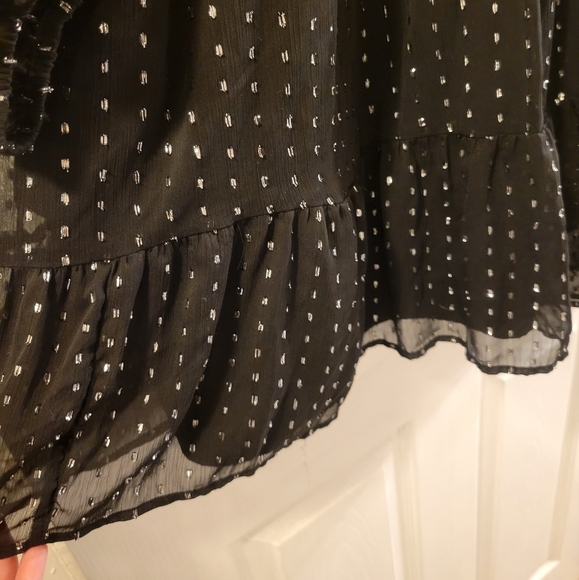 Old Navy black long sleeve dress with silver sparkle/tinsel size XXL knee length - Picture 3 of 8